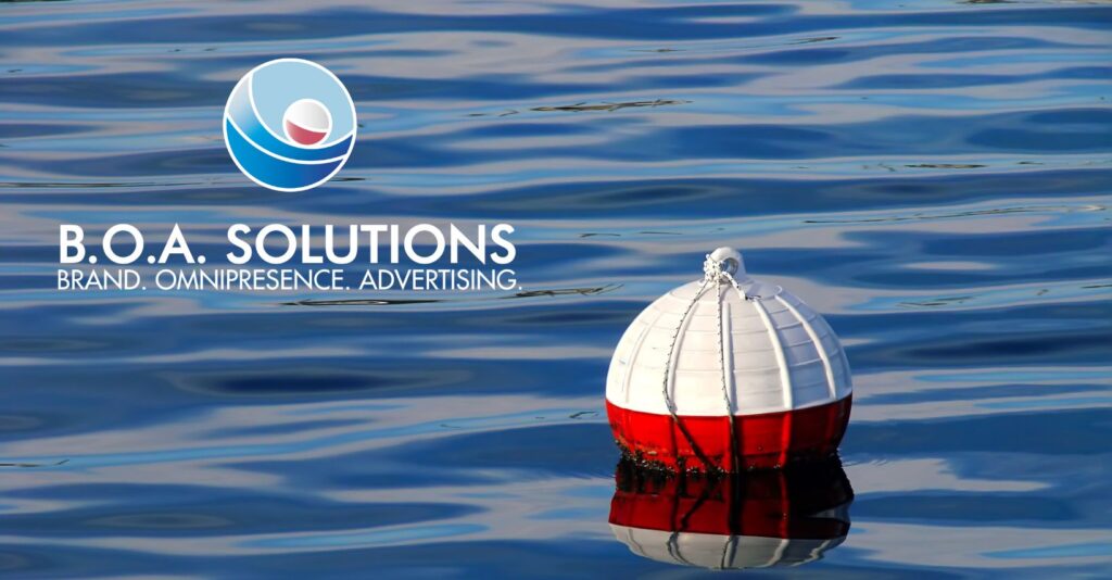 Logo B.O.A. Solutions, studio creativo, ispirato al simbolo della boa.